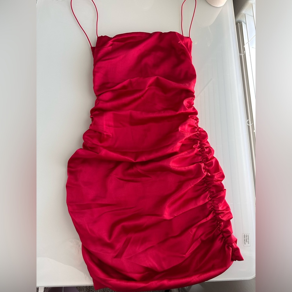 Chic Fuchsia Ruched Mini Dress